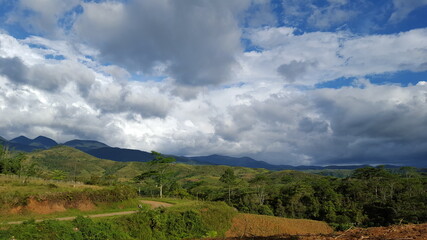 clouds over the mountains