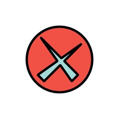Canceled Flat Icon Vector Logo Template Illustration