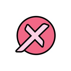 Fototapeta premium Canceled Flat Icon Vector Logo Template Illustration