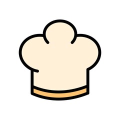 Chef Hat Flat Icon Vector Logo Template Illustration