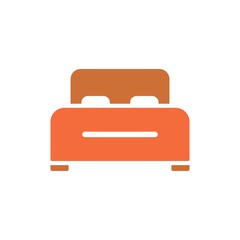 Bed,Hotel Flat Icon Vector Logo Template Illustration