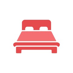 Bed,Hotel Flat Icon Vector Logo Template Illustration