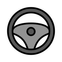 Steering Wheel Flat Icon Vector Logo Template Illustration