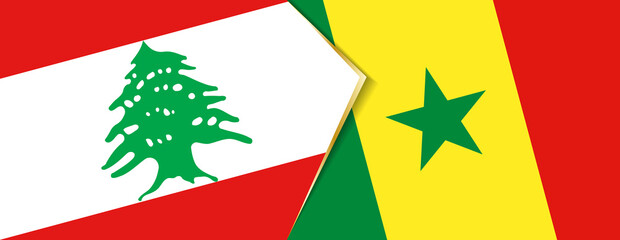 Lebanon and Senegal flags, two vector flags.