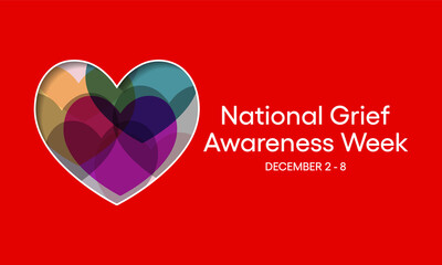 Vector illustration on the theme of National Grief awareness week observed each year from December 2nd to 8th.