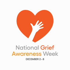 Vector illustration on the theme of National Grief awareness week observed each year from December 2nd to 8th.