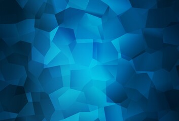 Dark BLUE vector template with chaotic shapes.