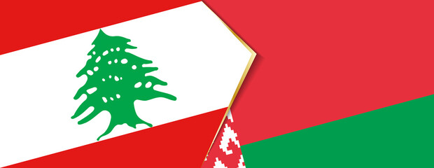 Lebanon and Belarus flags, two vector flags.