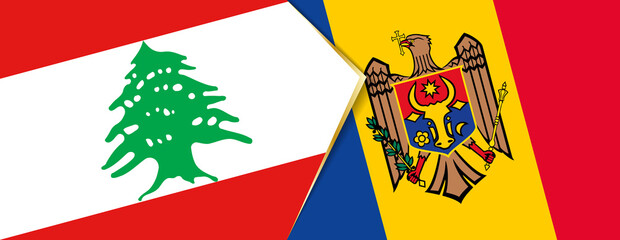 Lebanon and Moldova flags, two vector flags.