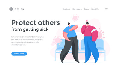 Flat banner design calling to protect others from virus