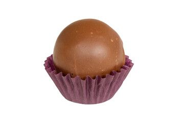 Brazilian traditional sweet isolated on white background. Truffle.