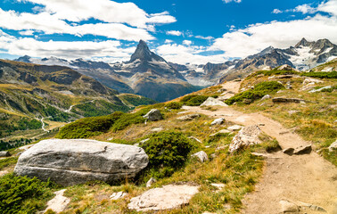 The Swiss Alps with the Matterhorn near Zermatt