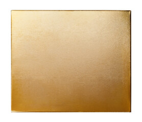 Obraz premium Golden metal plate, isolated on a white background