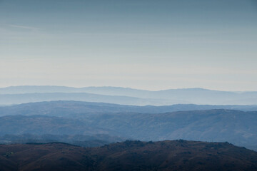 Morning fog with mountains gradient