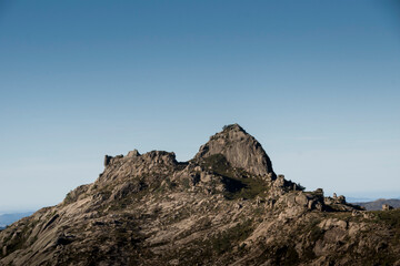 Rocky mountain peak at a mountain ridge