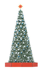 Decorated Christmas tree, isolated on a white background