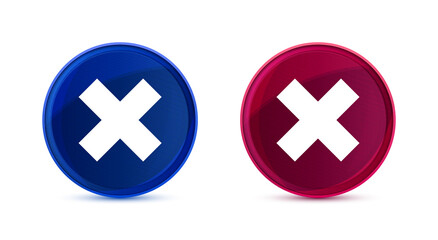 Obraz premium Cross icon silky round button set illustration