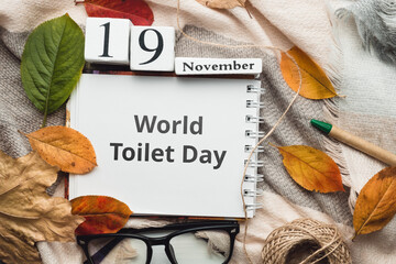 World Toilet Day of autumn month calendar November