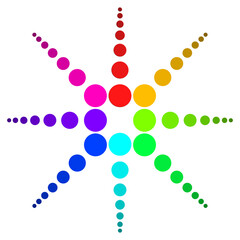 Cercles multicolores disposés en forme d'étoiles