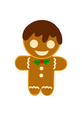 Obraz premium Festive cookies gingerbread man. Human-shaped cookies with colored glaze. Cute vector illustrations for christmas, new year, winter holiday, cooking, new year s eve.