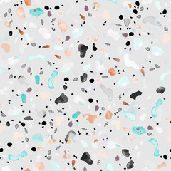 Terrazzo Texture Vector. Flooring Seamless Pattern