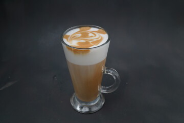 latte in glass