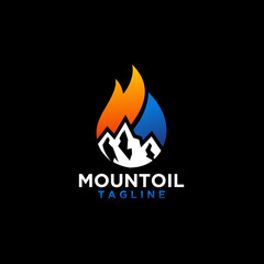 Mountain logo design  with gas and oil concept
