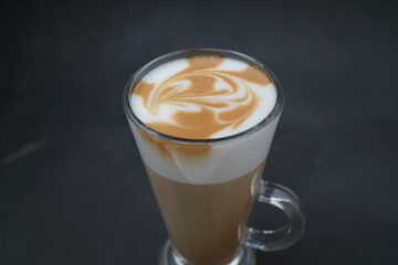 cappuccino latte in glass
