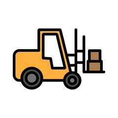 Naklejka premium Forklift Flat Icon Vector Logo Template Illustration