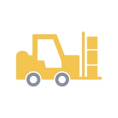 Forklift Flat Icon Vector Logo Template Illustration