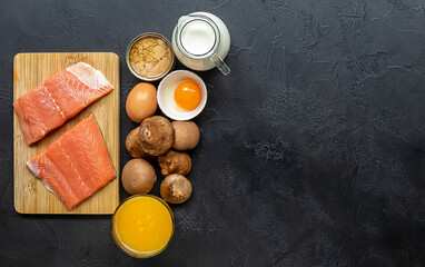 Composition with products rich in vitamin D