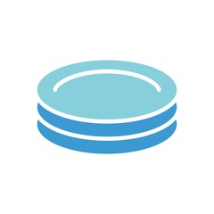 Plate Flat Icon Vector Logo Template Illustration