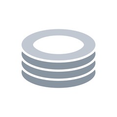 Plate Flat Icon Vector Logo Template Illustration