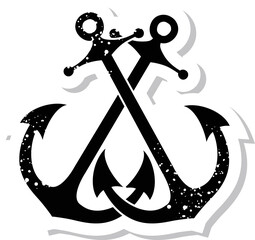 Sticker of Anchor icon , vector illustration