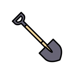 Shovel Flat Icon Vector Logo Template Illustration