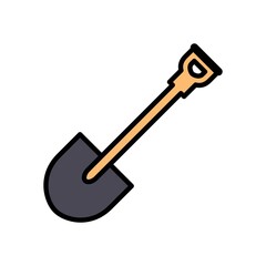 Shovel Flat Icon Vector Logo Template Illustration