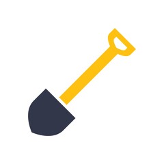 Shovel Flat Icon Vector Logo Template Illustration