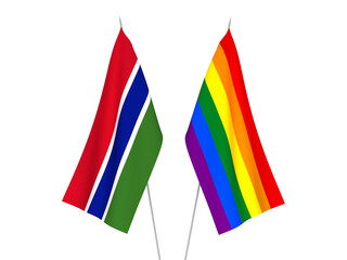 Republic of Gambia and Rainbow gay pride flags