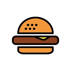 Burger Flat Icon Vector Logo Template Illustration