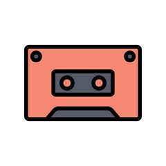 Cassette Flat Icon Vector Logo Template Illustration