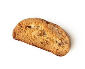 baked piece Italian almond biscotti, cantuccini cookies, traditional italian Christmas, New Year dry cookies