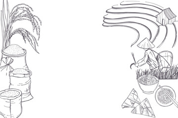 Hand drawn rice set.