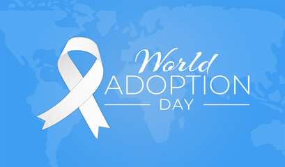 Blue World Adoption Day Background Illustration