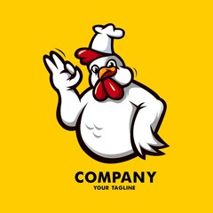 Chicken mascot logo design for fried chicken restaurant and farm