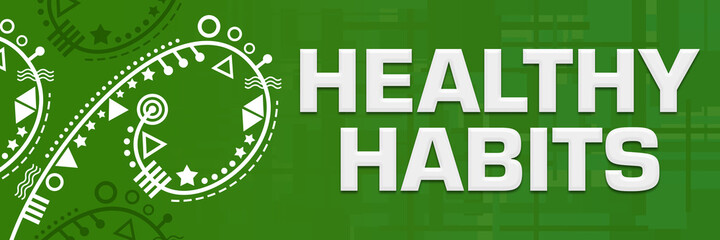 Healthy Habits Green Random Spiral Element Left 