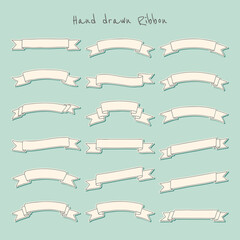 Set of blank retro banner or label and element.