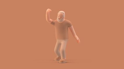 Man triumph happy YES did it on white background 3D illustration