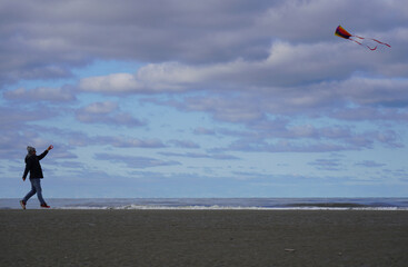 Flying a Kite on the Island of Juist