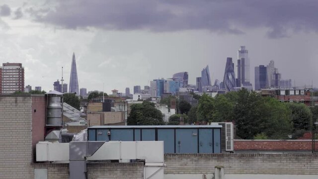 Rainy September Clouds over the city of London time-lapse. Filmed from Bow. E3