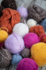 background of coils of yarn for knitting